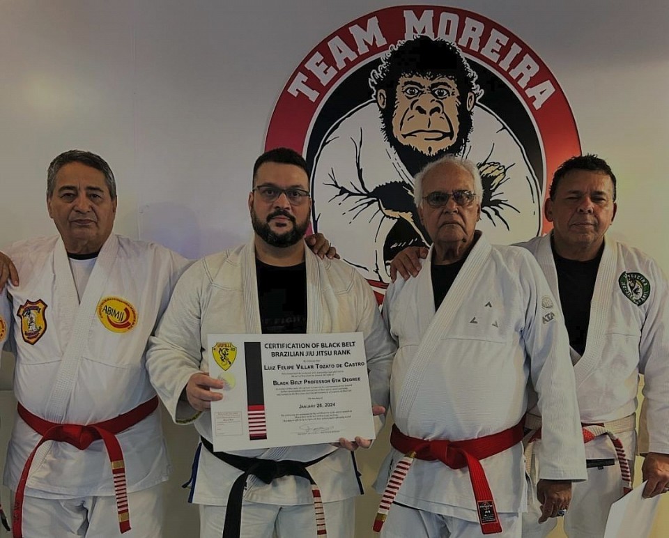 Luiz Felipe Villar 6° Degree Black Belt under Joe Moreira